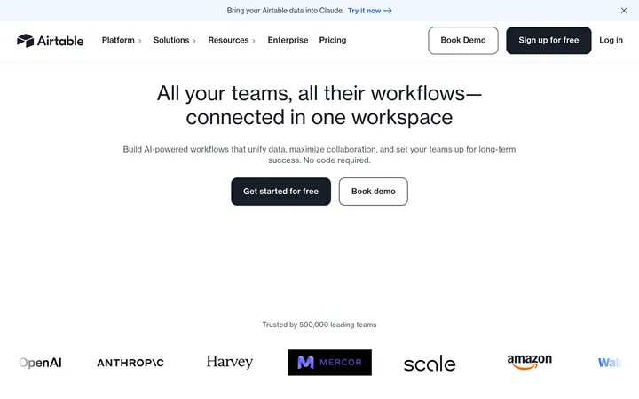 Airtable website preview