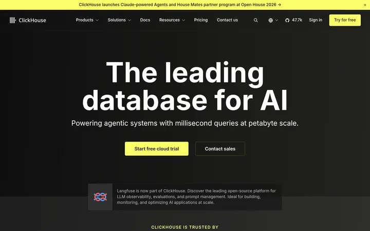 ClickHouse website preview