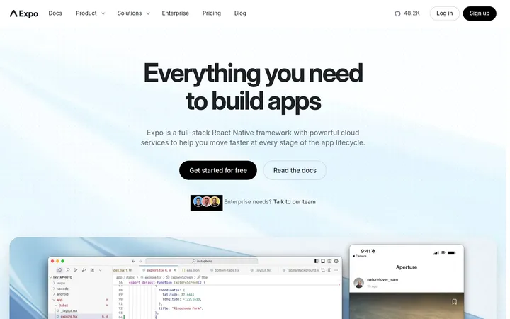 Expo website preview