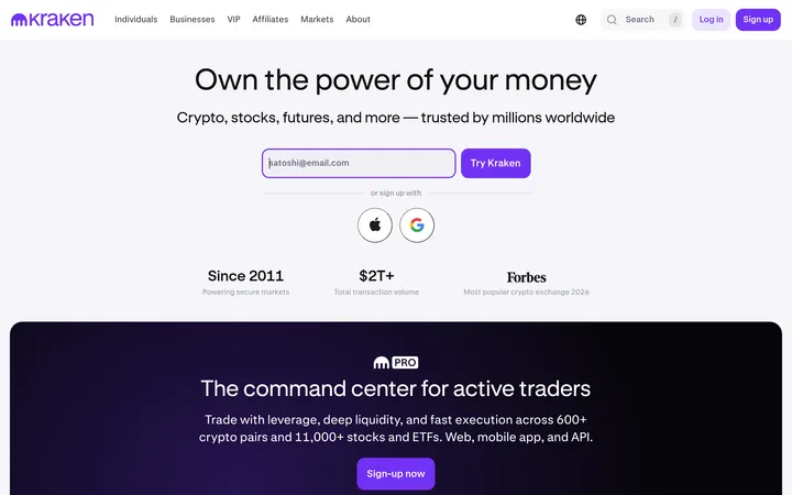Kraken website preview