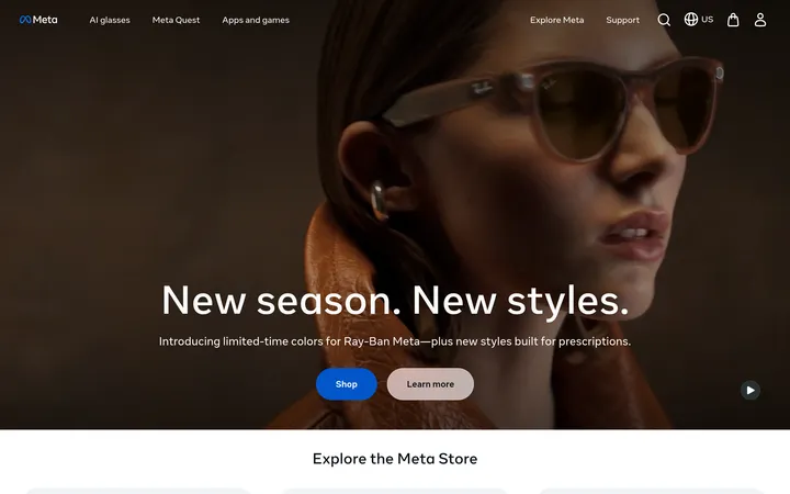 Meta website preview