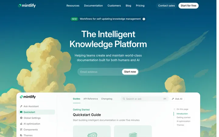 Mintlify website preview
