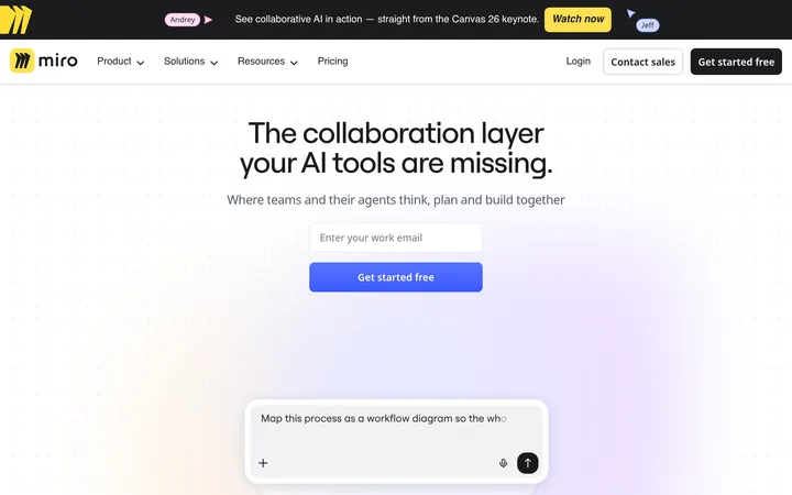 Miro website preview