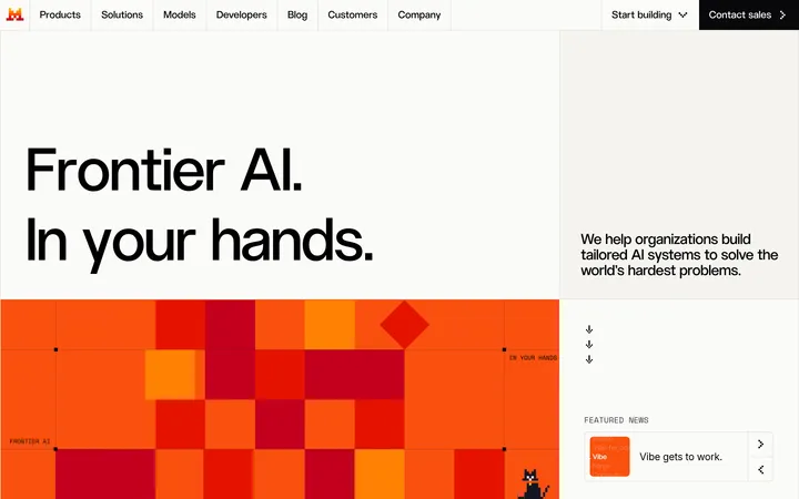 Mistral AI website preview