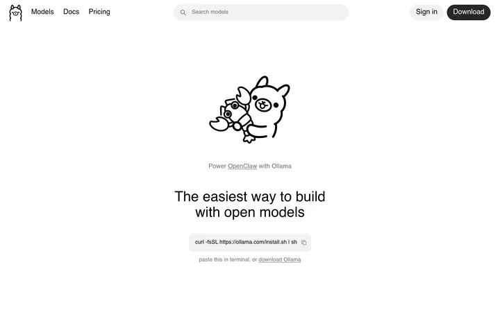 Ollama website preview
