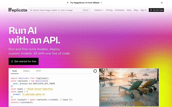 Replicate website preview