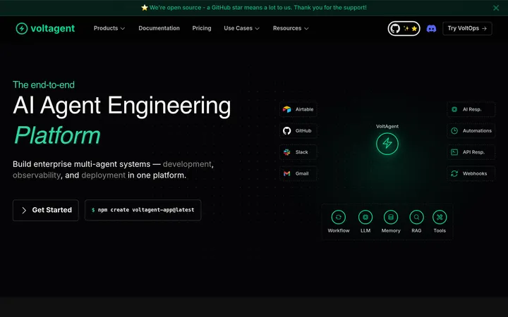VoltAgent website preview