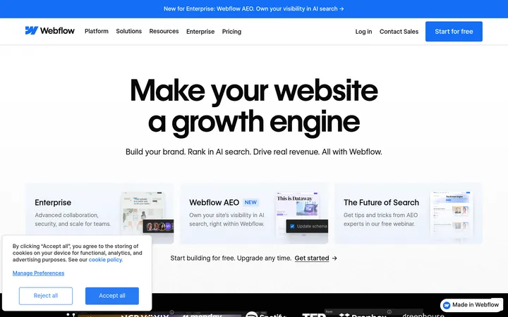 Webflow website preview