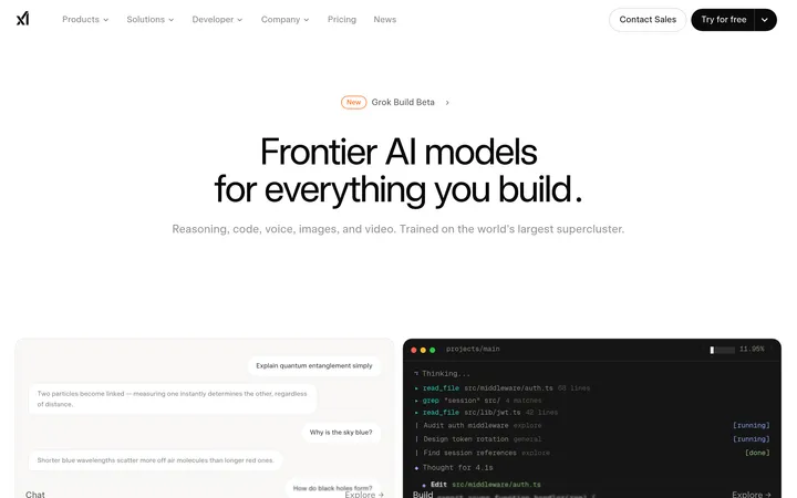 xAI website preview